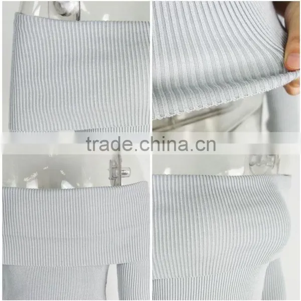 off Shoulder Elastic Spring Sweater Women Short Gray Lapel Pullover Sexy White Jumpers Autumn Knitwear Top photo-6