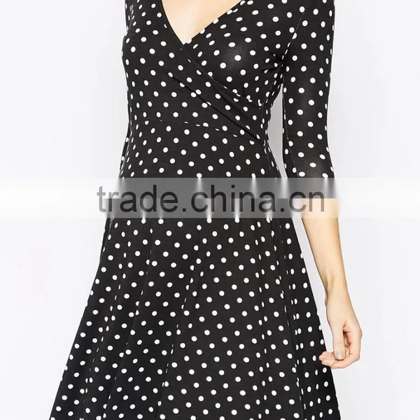 Regular Fit Spot Print Wrap Design Maternity Clothes for Nursing photo-4