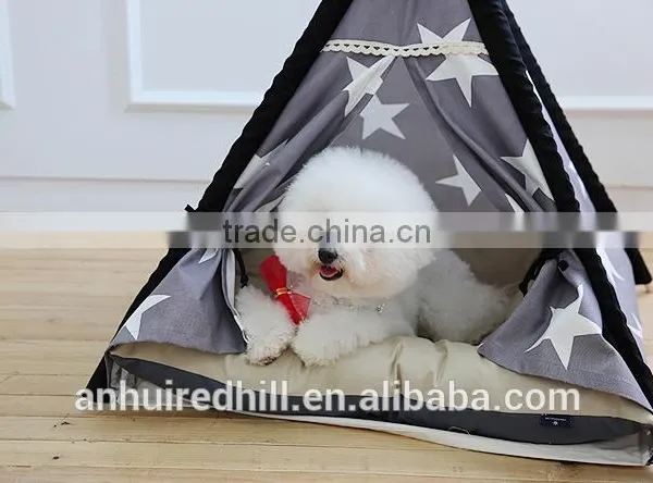 R1934H Good Pattern Wood Oop Pet Dog Cat Teepee Tent Bed Wholesale photo-4