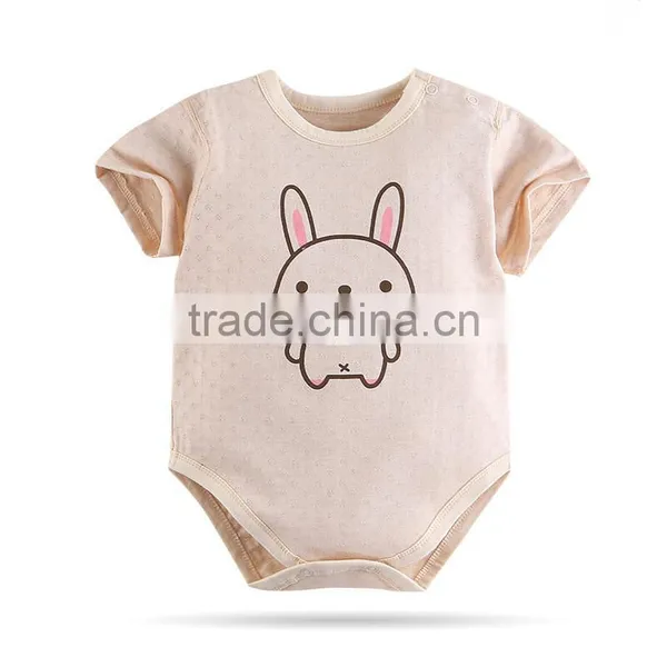 Factory Price Organic Cotton Baby Girls' Organic Short Sleeve Romper Organic Baby Clothes photo-2
