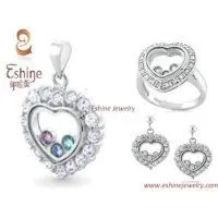 Sterling Silver CZ Jewelry Set With Cubic Zirconia Stone