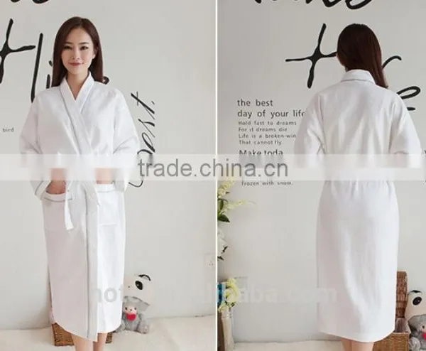 Customized Color 100% Cotton Waffle Fabric Unisx Wholesale Bathrobe photo-2