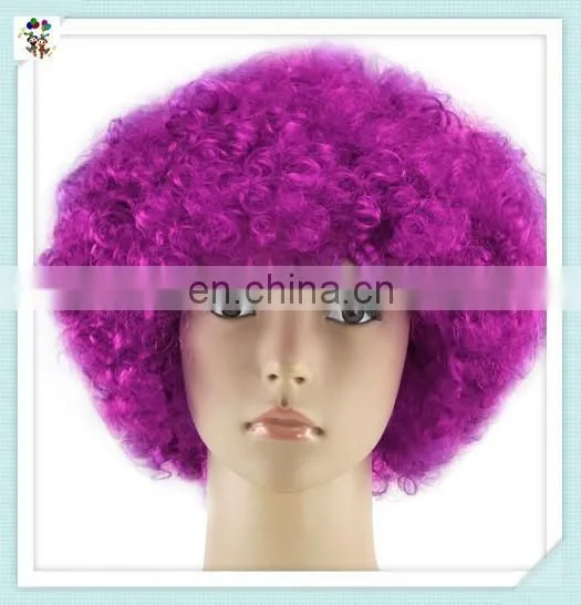Sports Fan Crazy Party Cheap Purple Big Curly Afro Wigs HPC-0034 photo-2