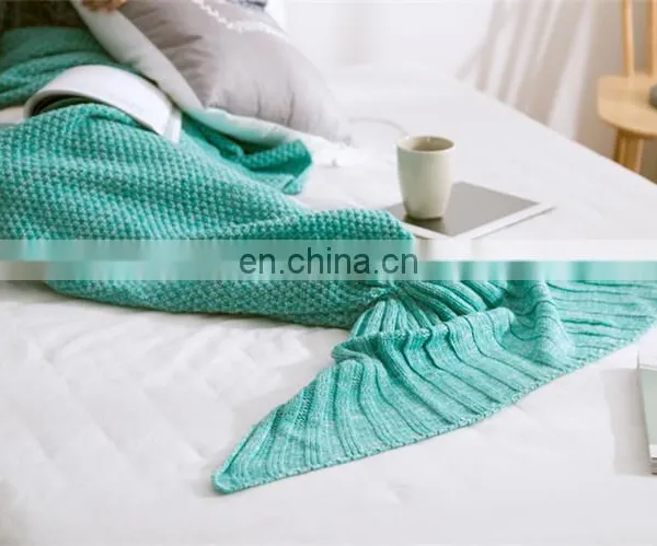 2017 Hot Sale Mermaid Blanket Mermaid Tail Blanket Adults Handmade Home Sofa Blankets Knitted Design photo-5