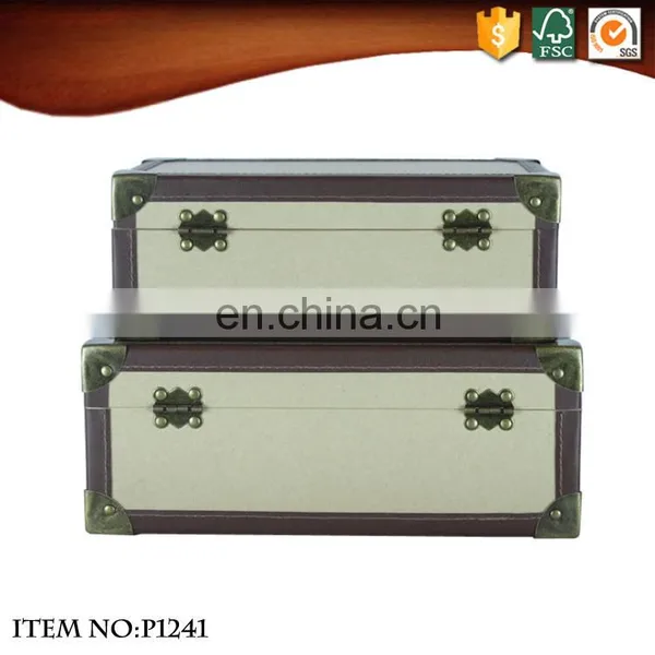 Retro High Quality Kraft Paper Suitcase With Handle photo-5