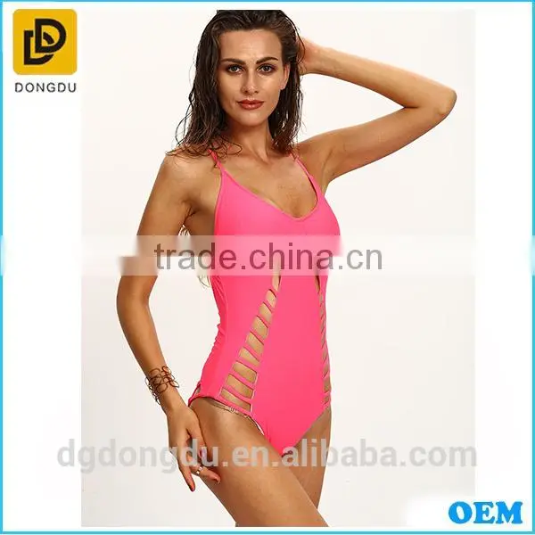 New Fashion Casual Lady Swimwear Cutout Crisscross One-Piece Swimwear photo-3
