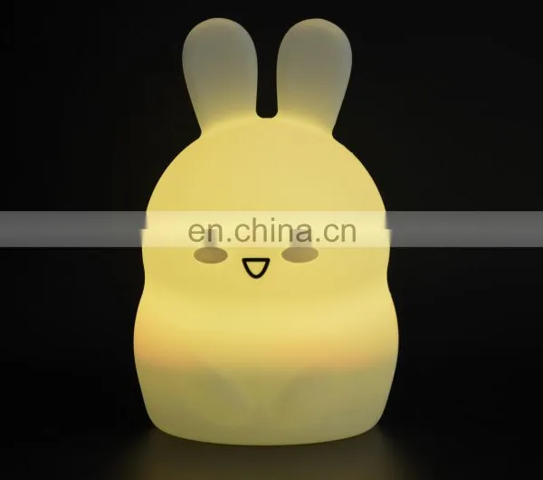 2020 New Design Animal Shaped Cute Rabbit LED Night Light Silicone Night Lamp For Kids photo-2