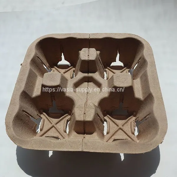4 Cup Disposable Coffee Tray-Biodegradable and Compostable Cup Pulp Holder-Durable Drink Carrier for Hot or Cold Drinks-To Go Coffee Cup Holder for Food Delivery Service, Uber Eats photo-4