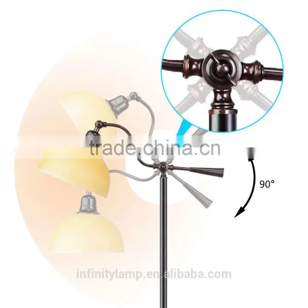 Popular Modern British Energy Saving Glass Shade Bulb Included Office Hotel Living Room Floor Lamp Light photo-2