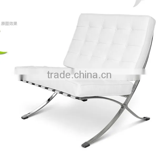 White Colour Modern Style Leather Barcelona Chair photo-4