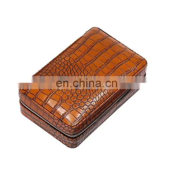 Travel Portable Cheap Cigar Case Cow Leather Box Cigar Humidor Box photo-4