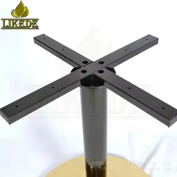 Round Dining Table Base Gold Black Stainless Steel Cross Top for Marble Table Top Use in Kitchen or Outdoor Chair Accessory photo-4