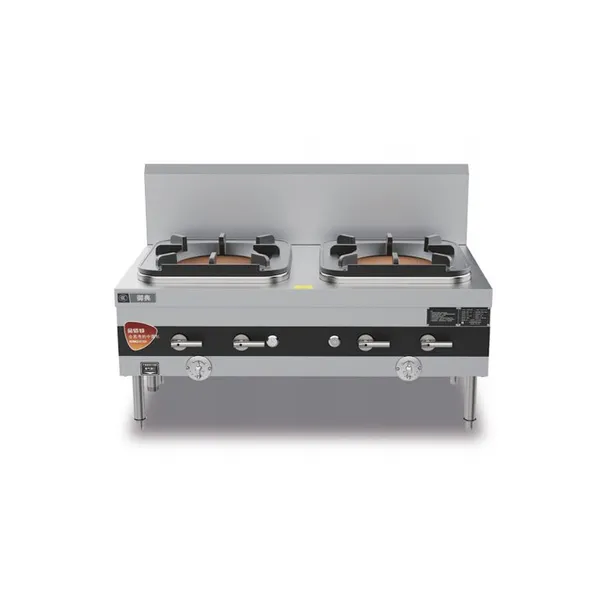 Air-blast Natural Gas Double Burner Low Stock Pot Stove