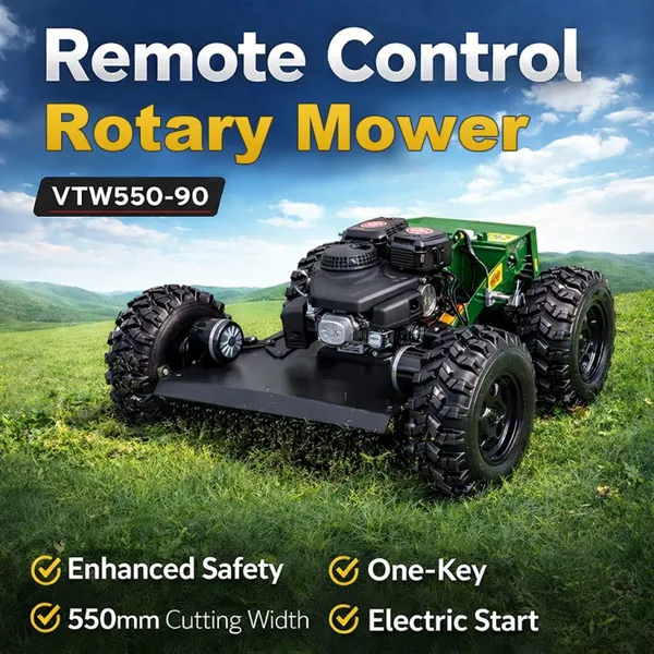 Self Propelled Cordless Industrial Grade Remote Control Wheeled Gasoline Lawn Mower With Grass Trimmer and Automatic Vigorun