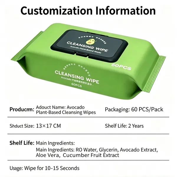 OEM Makeup Remover Wipes – Gentle Cleansing Facial Wipes With Avocado Moisturizing Care photo-4