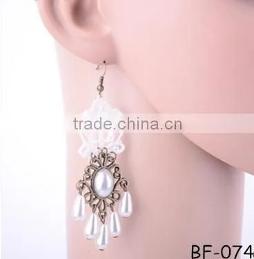 2015 Fashion Pearl Lace Jewelry Earring Ornaments Bridal Accessories