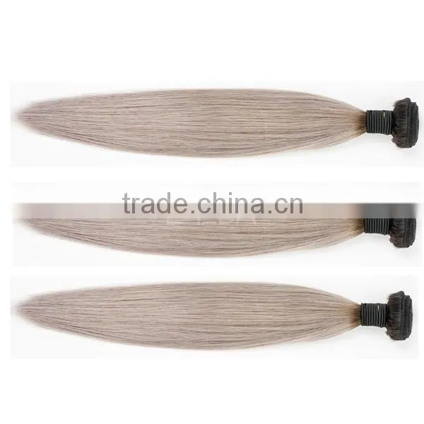 New Arrival Brazilian Straight 3pcs/lot Ombre Silver Grey Hair Weaving 1b/gray Two Tone Brazilian Virgin Human Hair Extensions Quality Choice photo-2