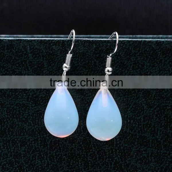 2016 New Factory Direct Natural Stone Rose Quartz Drop Earrings SMJ0154 photo-2