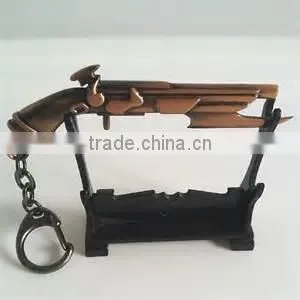Antique Finish Souvenir Metal Gun Keychain For Sale photo-4