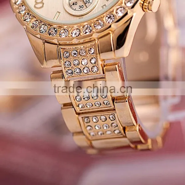 Diamond Geneva Watches Women Stainless Steel Quartz Watch Military Crystal Gold Watches Relogio Feminino Montre Femme photo-6