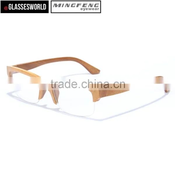 2015 Wood Half Frame Glasses Fashionable Wood Optical Frames FW951 photo-3