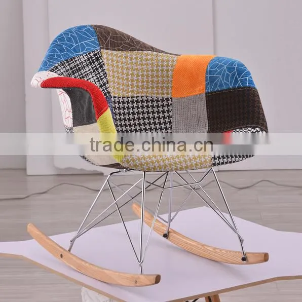 Rocking Patchwork Fabric Leisure Chair