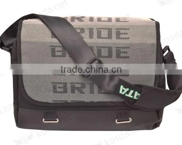 2016 New Item JDM Gradation Nylon Travel Bag With Laptop Compartment, Cheap Shoulder Bag With Green and Brown Belt. photo-3