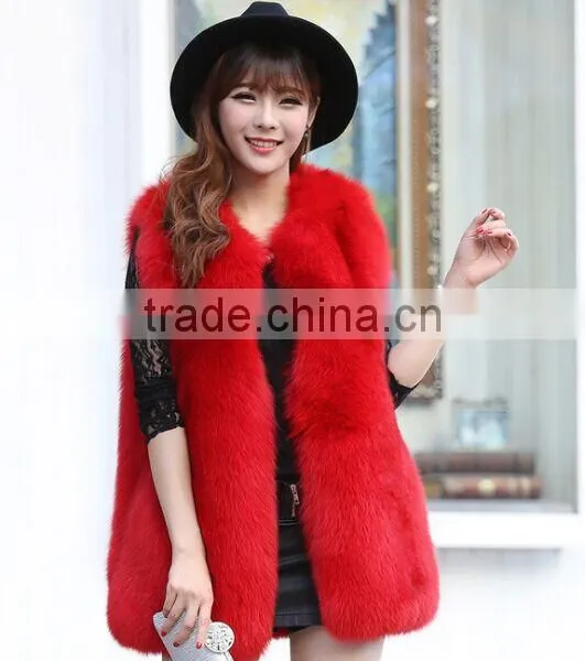 QYQX Cheap Fashionable Silver Fox Fur Vest photo-3