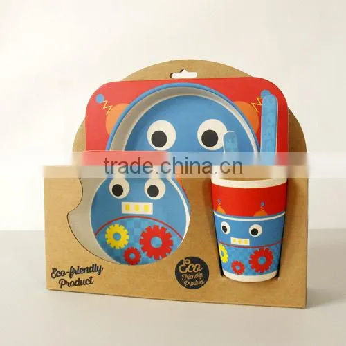 2016 Hot Sales Bamboo Fiber Kids Eco-friendly Dinner Sets Cartoon Shape photo-5