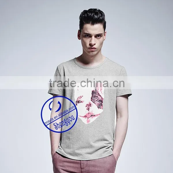 Wholesale Solid Color Short Sleeve Round Neck Men T-shirt Manufacturer photo-4
