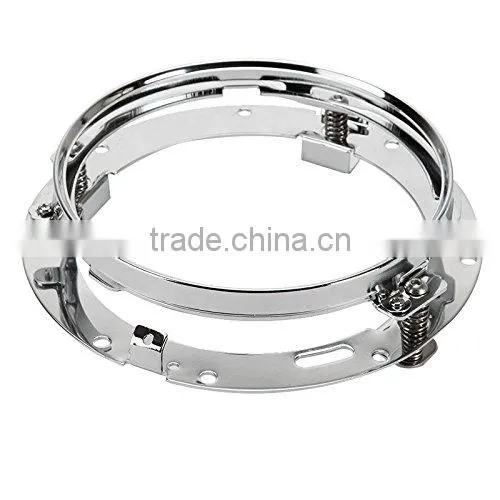 7" Motorcycle Chrome Daymaker Headlight Extension Trim Ring Bracket For Harley (Fits: Harley) photo-2