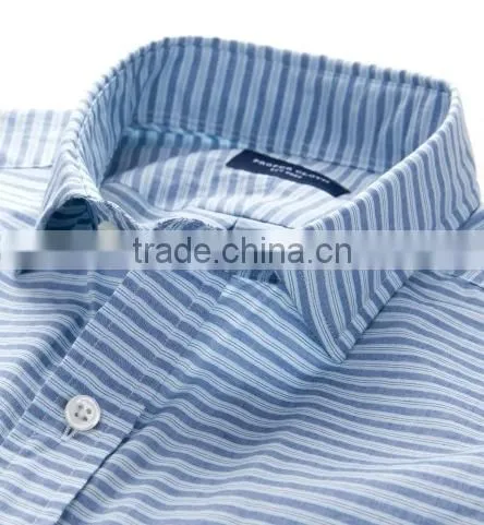 Button Cuff Collar Gingham Long Sleeve Men Woven Shirt photo-2