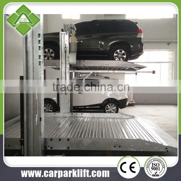 Two Level 2 Post Tilt Parking Lift/ Double Stack Parking System/ Hydraulic Car Park Lift photo-3