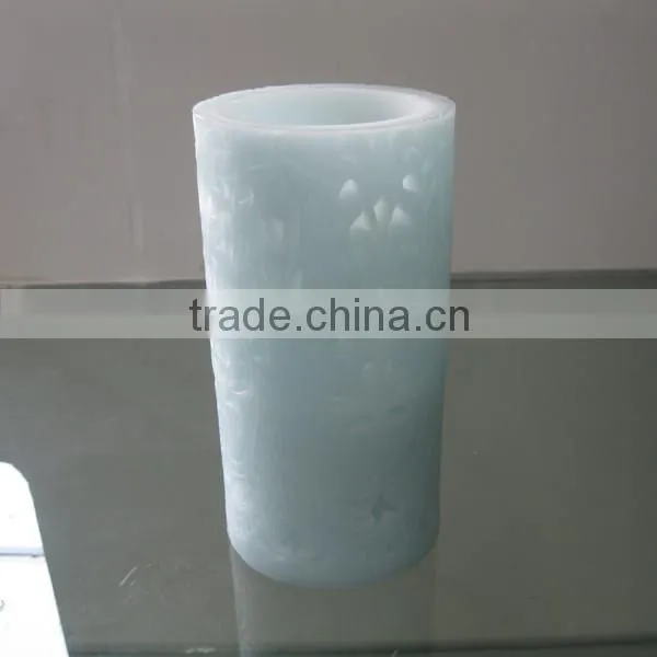 Battery Operated Cut Out Blue Wax Led Candle for Room Decor