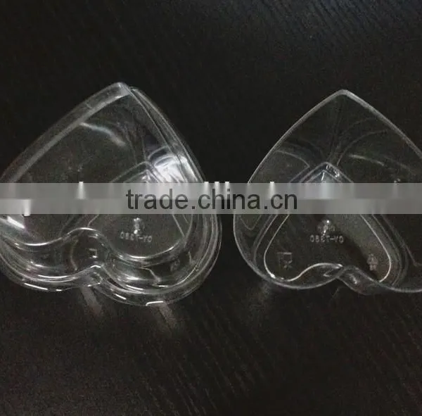 4.5oz Heart-shaped Ice Cream Yogurt Tiramisu Mousse Cake Plastic Cup PS Plastic Cup With Lid photo-3