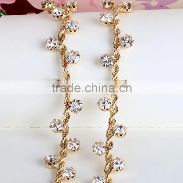 Bling Bling Fashion Latest Fancy Rhinestone Cup Chian For Garments,bags,shoes Decorations YSC15 photo-2