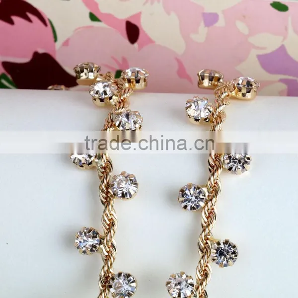 Bling Bling Fashion Latest Fancy Rhinestone Cup Chian For Garments,bags,shoes Decorations YSC15 photo-3
