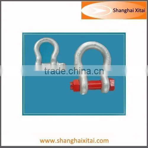 Adjustable Hot Dipped Screw Pin and Anchor Bolt Bow Shackle