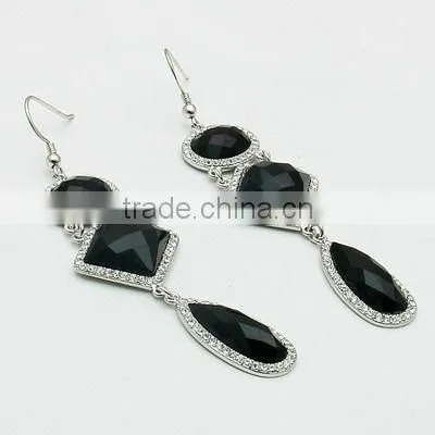 925 Sterling Silver Black Agate Bracelet Sets photo-3