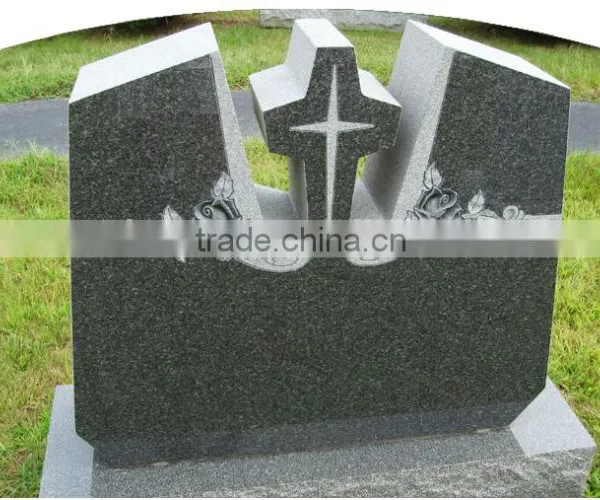 Slant Headstone With Cross