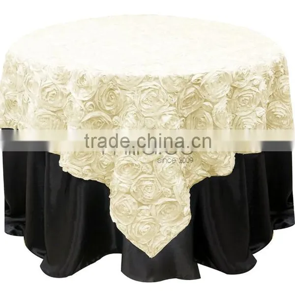 Wedding Rosette Satin Table Cloth Table Overlay Quality Choice photo-4