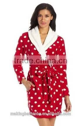 Women Wholesale Coral Fleece Microfiber Leopard Bathrobe photo-2