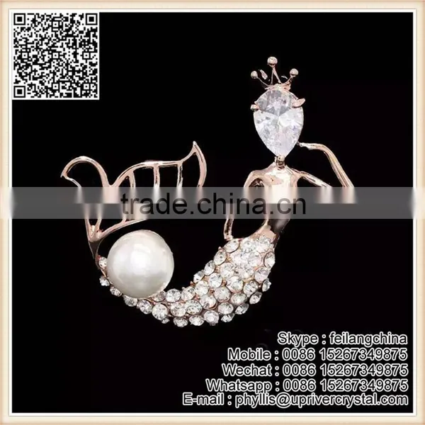 Fashion Man And Women Diamond Crystal Sailboat Brooch Pin photo-4