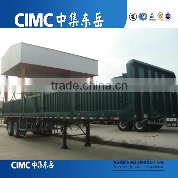 CIMC 2 Axles 35Tons Flat Deck Sidewall Trailer With Truck Head Tractor photo-6