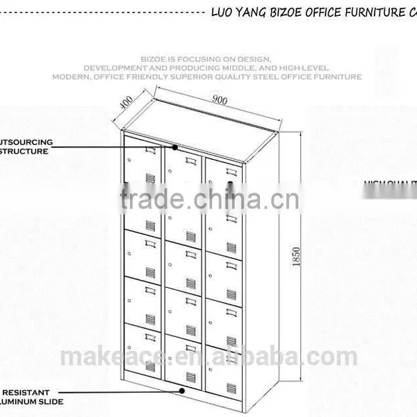 New Design 15 Door Steel Locker Closet photo-6