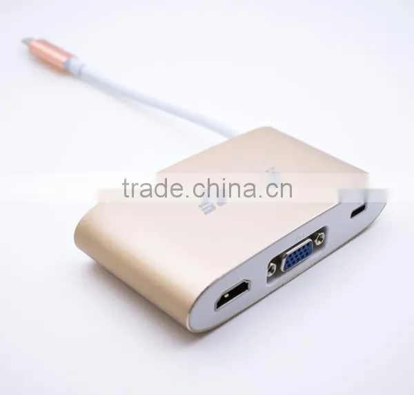 Usb Type c to Vga, Hdml and Usb c Female Charging Port+3 Usb3.0 Hub photo-6