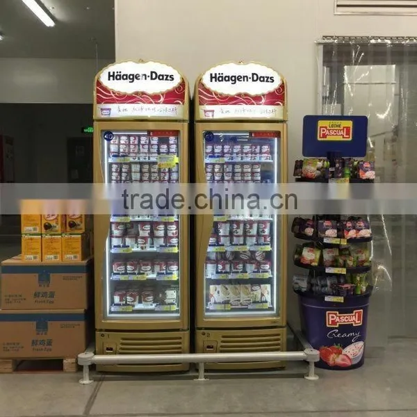 Nice Price Glass Door Stainless Steel Freezer for Beverage photo-2