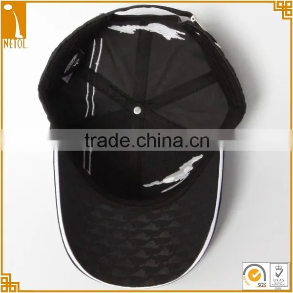 Cheap High Quality Custom 6 Panel Black 100%cotton Embroidered Character Baseball Cap Wholesale photo-5