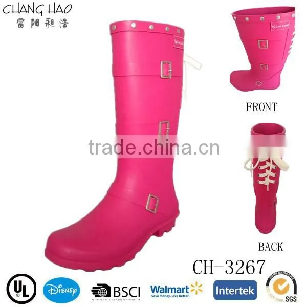 Western Cheap Women Rain Boots Rubber Rain Boot With Buckle