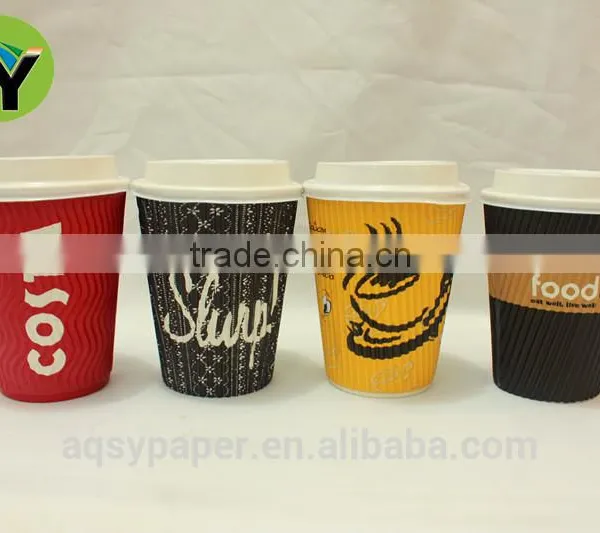 the Costa Ripple Wall Insulated Hot Drink Paper Coffee Cups With Lids